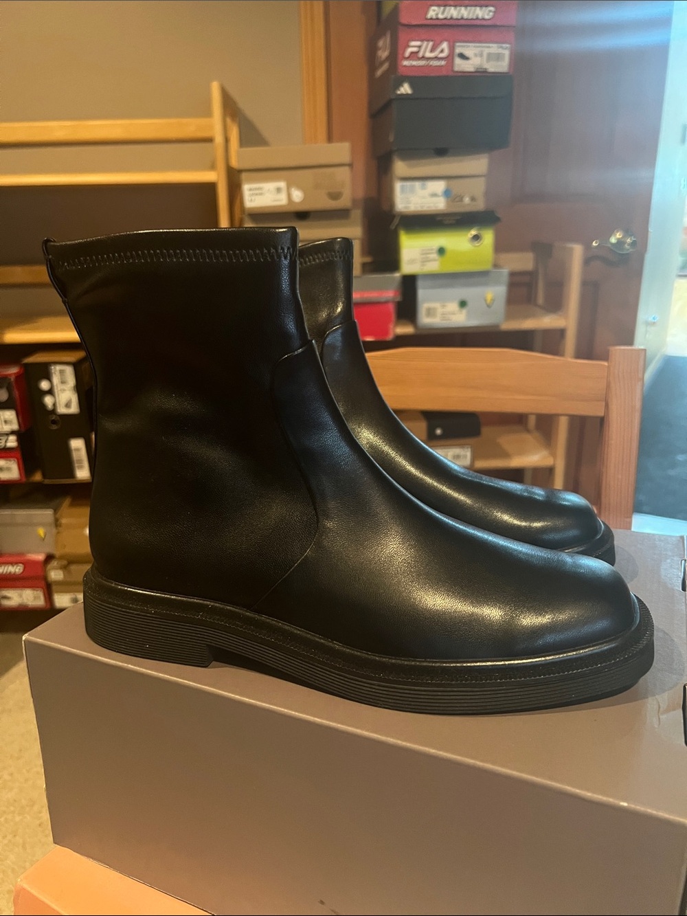Franco Sarto Astina Black Leather Ankle Boots